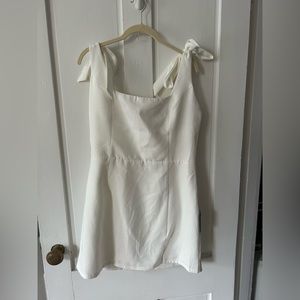 Lulu’s Tie Strap White Mini Dress